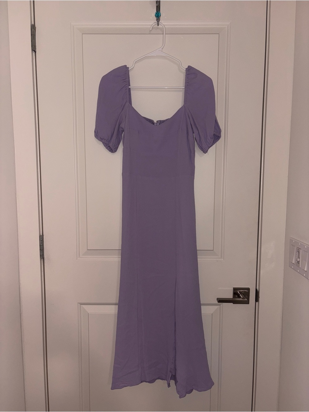 Wayf Lavender Puff-Sleeve Maxi Dress